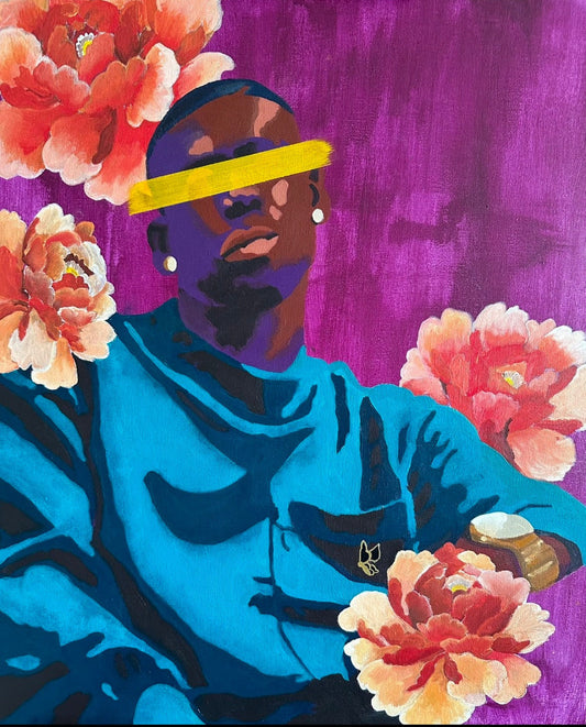"Masked Yet Blooming" 20 X24 Original Painting